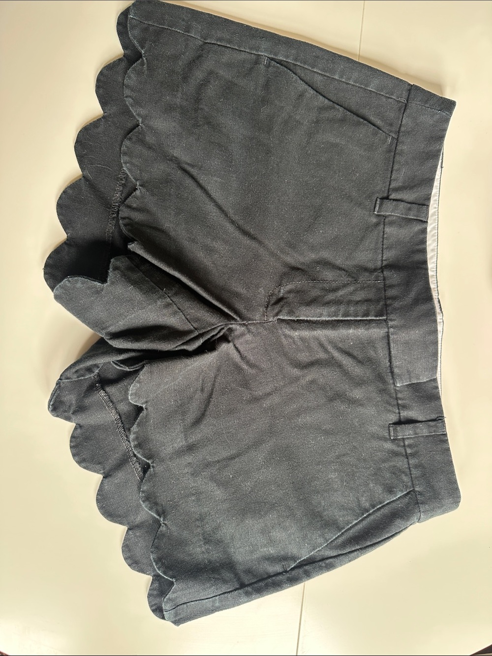 J. Crew Factory Black Scalloped Hem Shorts